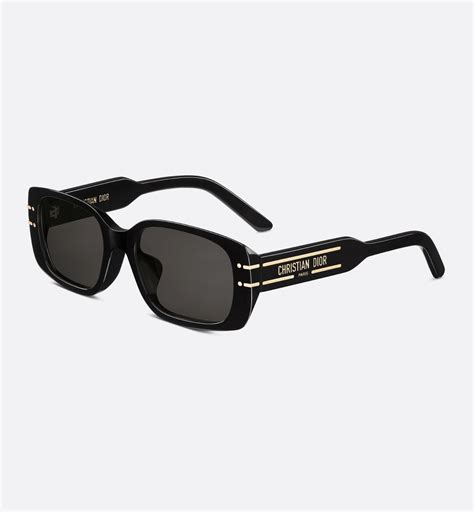 DiorSignature S12F Black Rectangular Sunglasses 